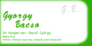 gyorgy bacso business card