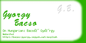 gyorgy bacso business card